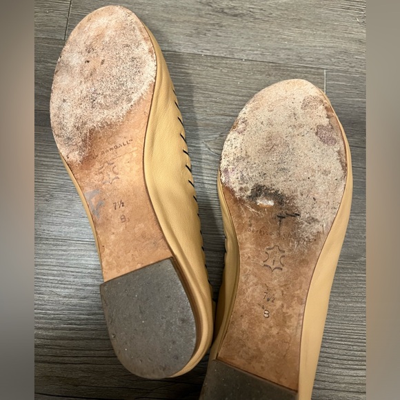 Loeffler Randall Karlotta Scalloped Tan Leather Ballet Flats - Picture 7 of 7